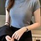 Women's Half-High Neck T-Shirt Fashion Jumper Casual Tops Korean Style Elegant Solid-Coloured Clothing Spring And Summer Season