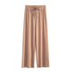 Women Ankle-Length Wide Leg Pants Casual Summer Solid Elastic Waist Loose Ice Silk Pants Spring Summer Female Trousers