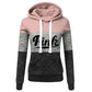 2024 Hot Sales Womens Clothing Print Color Block Hooded Sweatshirts Fashion Trend Versatile Pullover Street Warm Casual Clothing