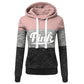 2024 Hot Sales Womens Clothing Print Color Block Hooded Sweatshirts Fashion Trend Versatile Pullover Street Warm Casual Clothing