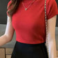Women's Half-High Neck T-Shirt Fashion Jumper Casual Tops Korean Style Elegant Solid-Coloured Clothing Spring And Summer Season