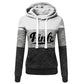 2024 Hot Sales Womens Clothing Print Color Block Hooded Sweatshirts Fashion Trend Versatile Pullover Street Warm Casual Clothing