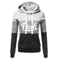 2024 Hot Sales Womens Clothing Print Color Block Hooded Sweatshirts Fashion Trend Versatile Pullover Street Warm Casual Clothing