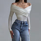 Women's Bodysuits Autumn New Black Sexy Backless Solid Corset Slim Fashion Crossed Bodysuits Long Sleeves Casual Knitted Rompers
