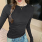 2025 Spring Autumn T shirt Women Tops Solid Slim Fit Long Sleeve O Neck Tshirts Female Casual Streetwear High Quality Base Tees