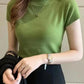 Women's Half-High Neck T-Shirt Fashion Jumper Casual Tops Korean Style Elegant Solid-Coloured Clothing Spring And Summer Season